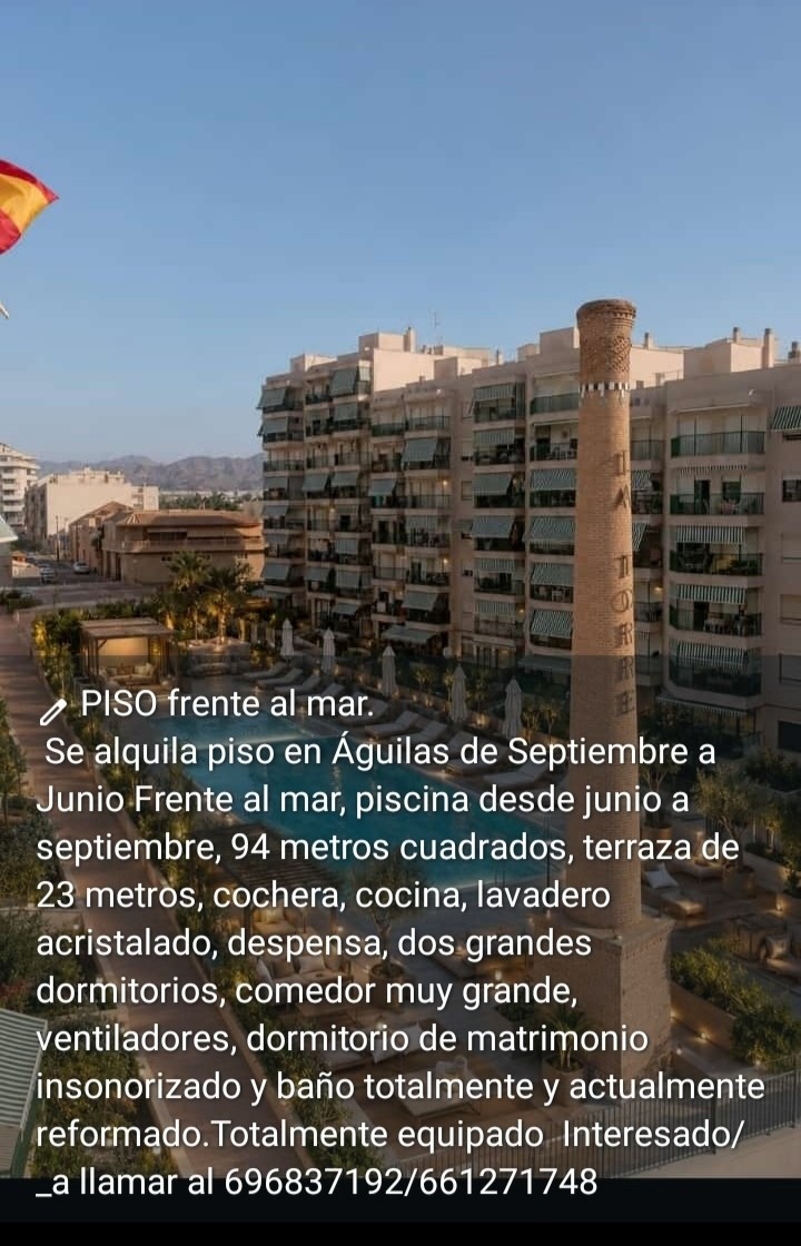 PISO FRENTE AL MAR EN AGUILAS (PRIMERA LINEA) — imagen 1 de 8