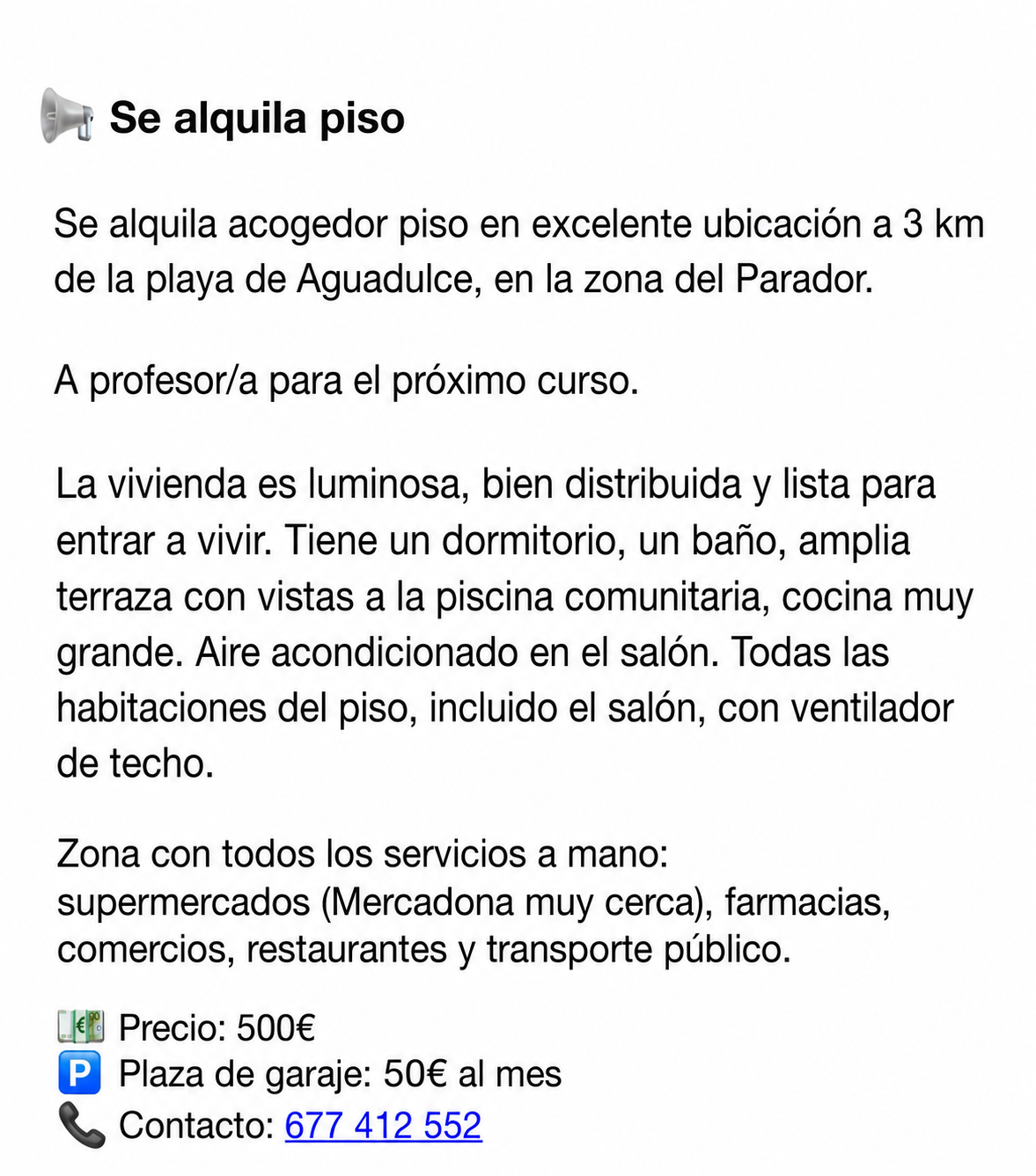 Alquilo piso en Almería curso 2026/2027 — imagen 1 de 17
